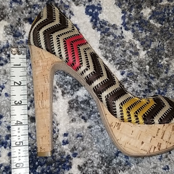Multi-colored Cork Heels - Picture 2 of 5